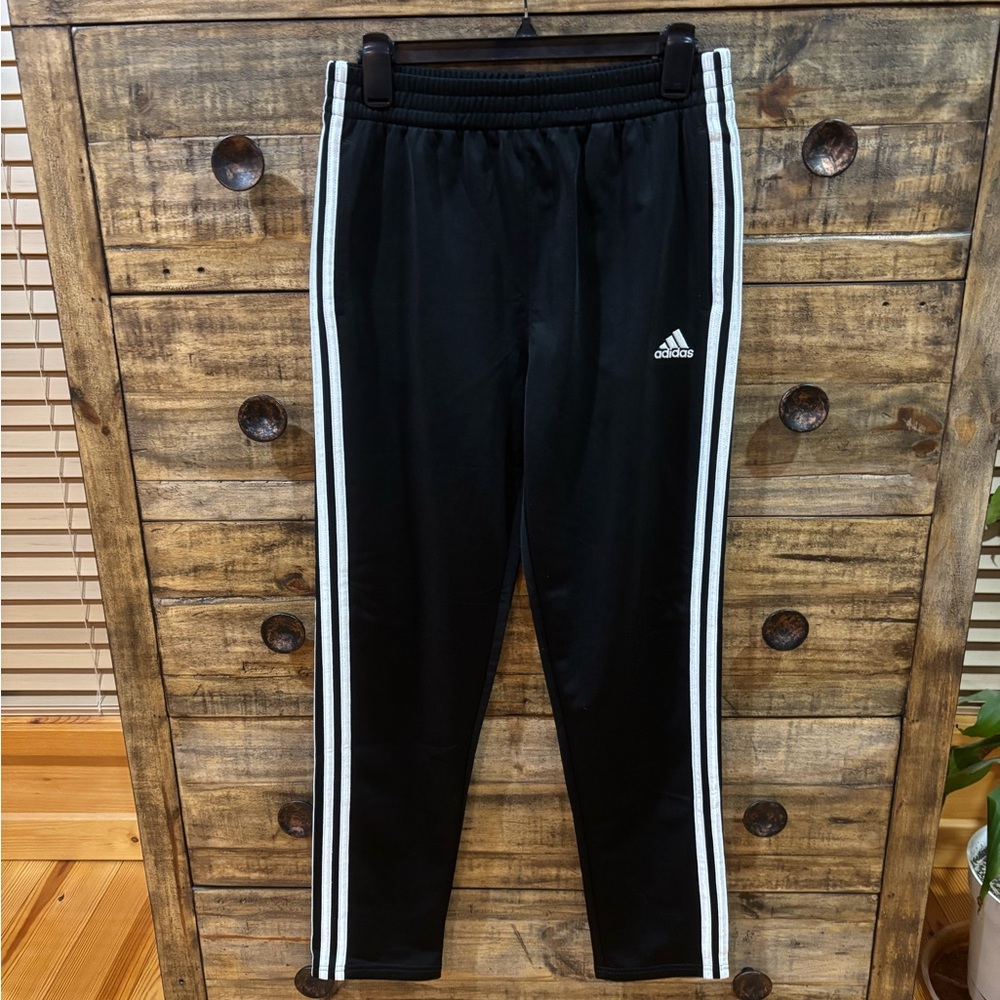 Adidas Kids Black‎ Track Pants with White Stripes